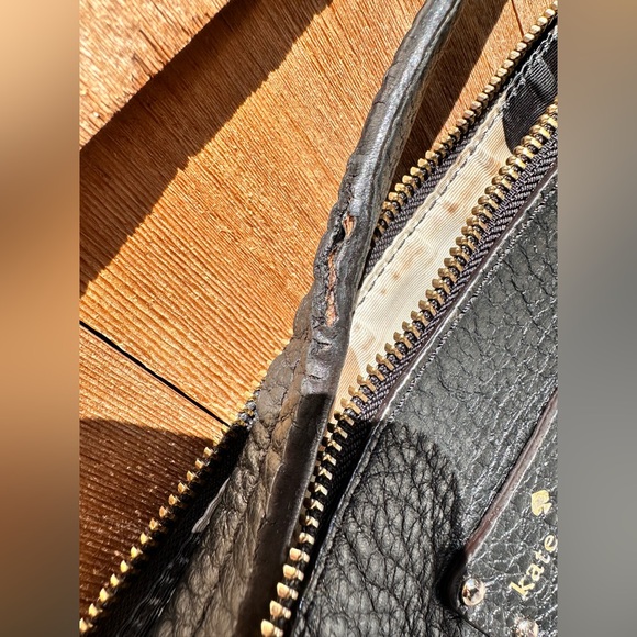 Kate Spade NY Pebbled Black Leather Large Shoulder Bag - Picture 4 of 11